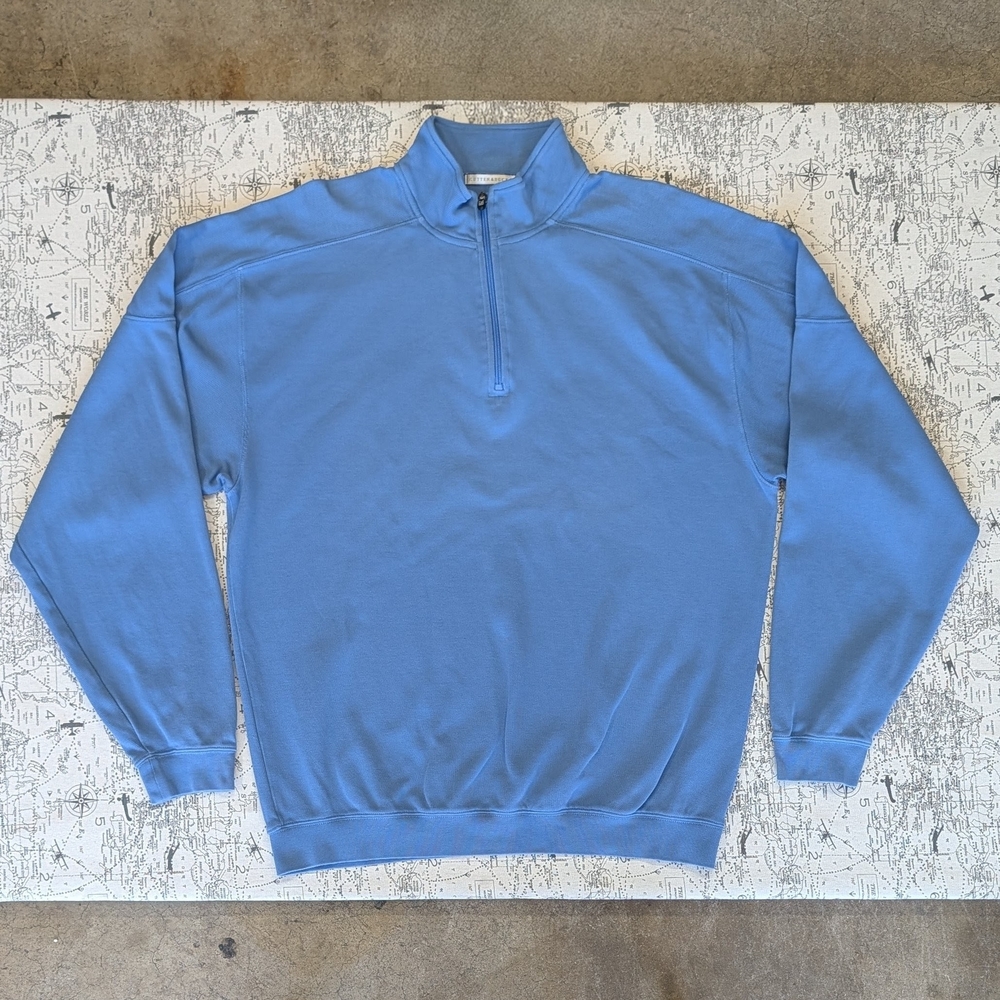 Cutter & Buck Men's Sky Blue 100% Pima Cotton Quarter-Zip Sweater Size XL